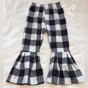 Black and White Checkered Kids Flared Bottoms